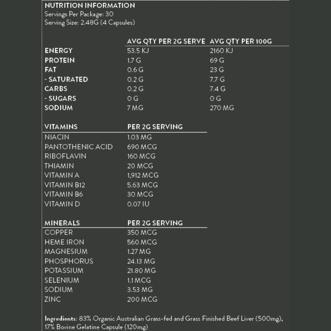 Chief Nutrition Organic Beef Liver Energy Boost