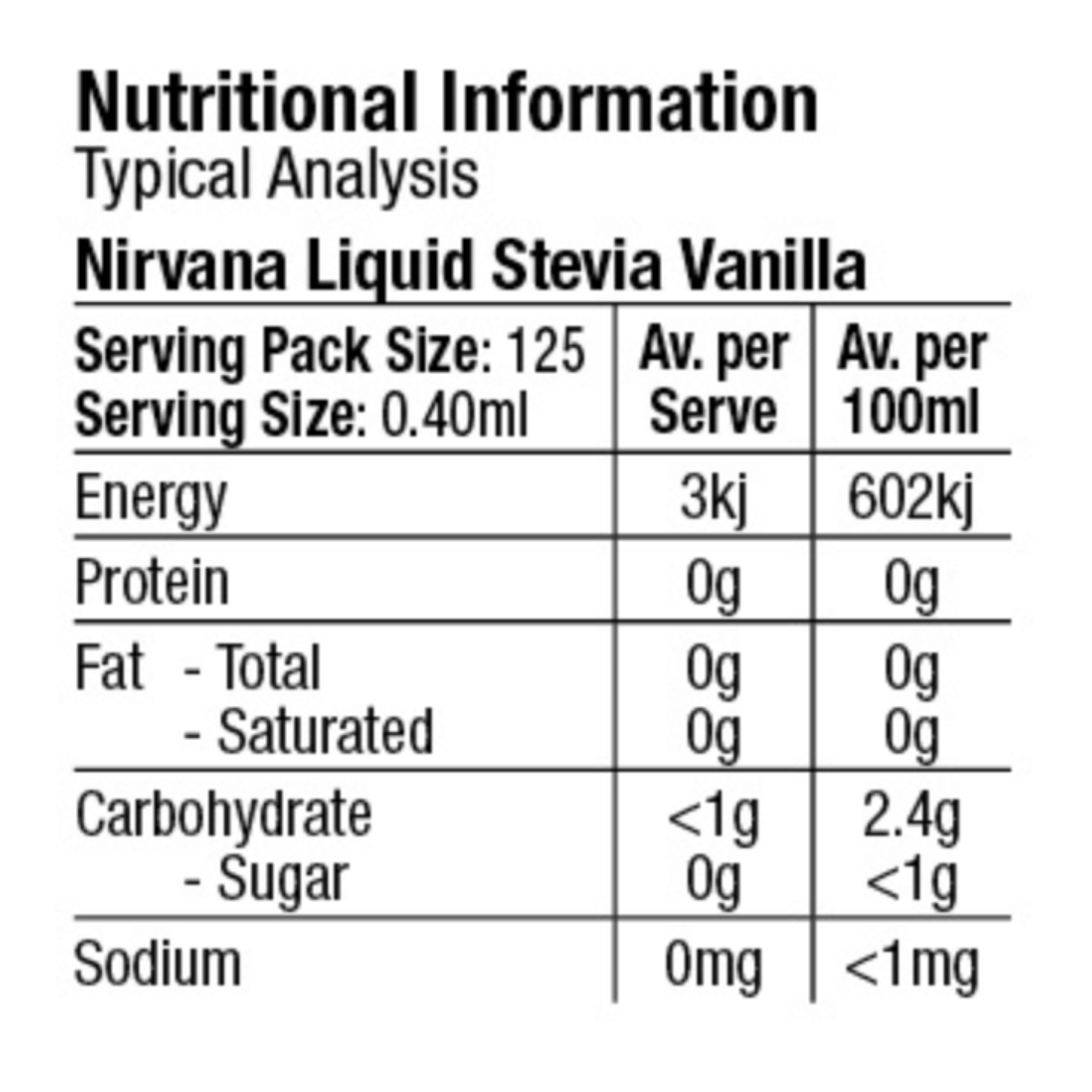 Nirvana Stevia Flavoured Liquids