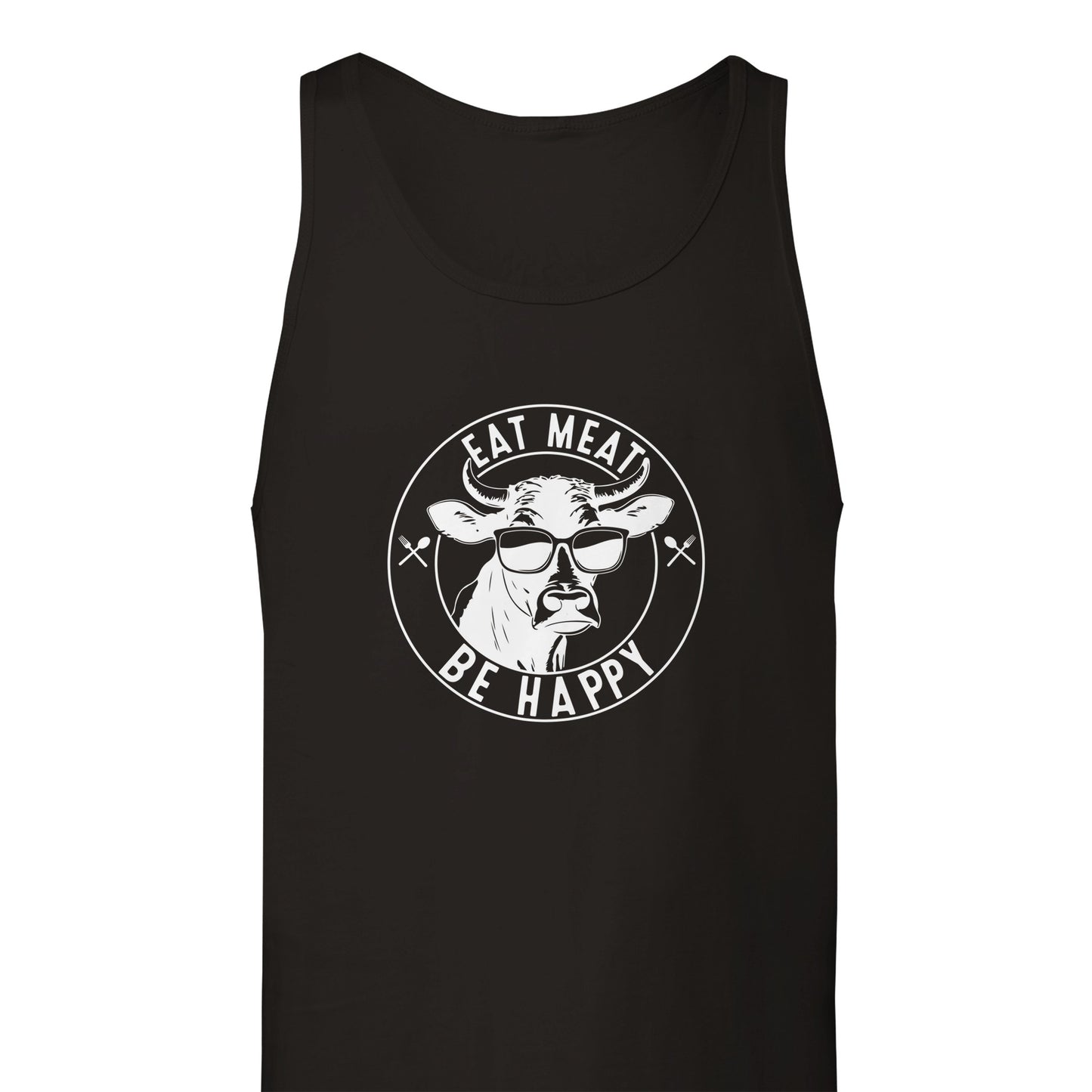 Eat Meat, Be Happy Premium Unisex Tank Top