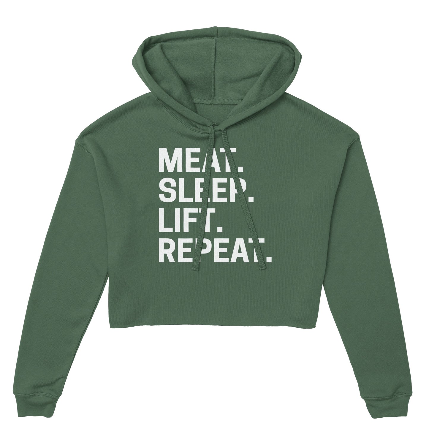 Meat. Sleep. Lift. Repeat. Women's Cropped Hoodie