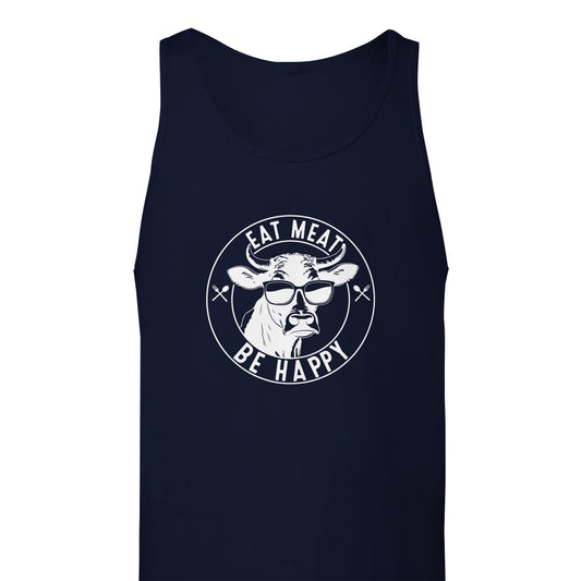 Eat Meat, Be Happy Premium Unisex Tank Top