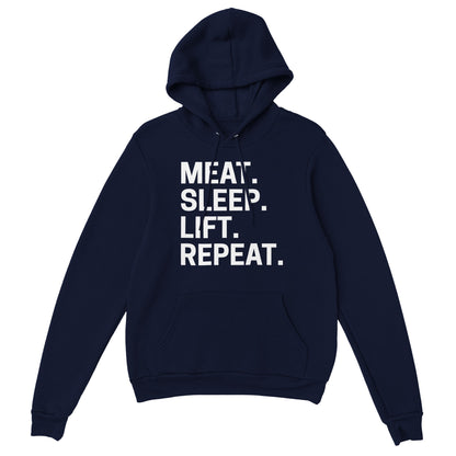 Meat. Sleep. Lift. Repeat. Premium Unisex Pullover Hoodie