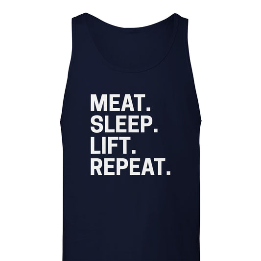 Meat. Sleep. Lift. Repeat. Premium Unisex Tank Top