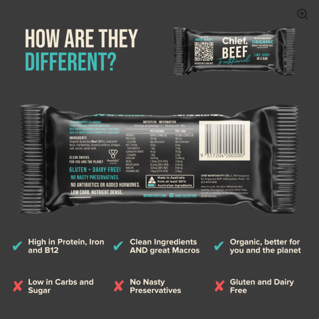 Chief. Nutrition Beef Bars