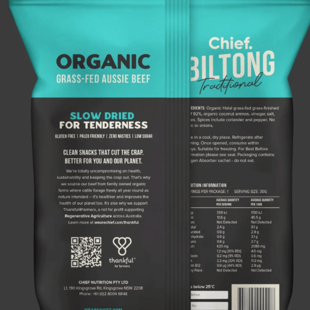 Chief. Nutrition Biltong