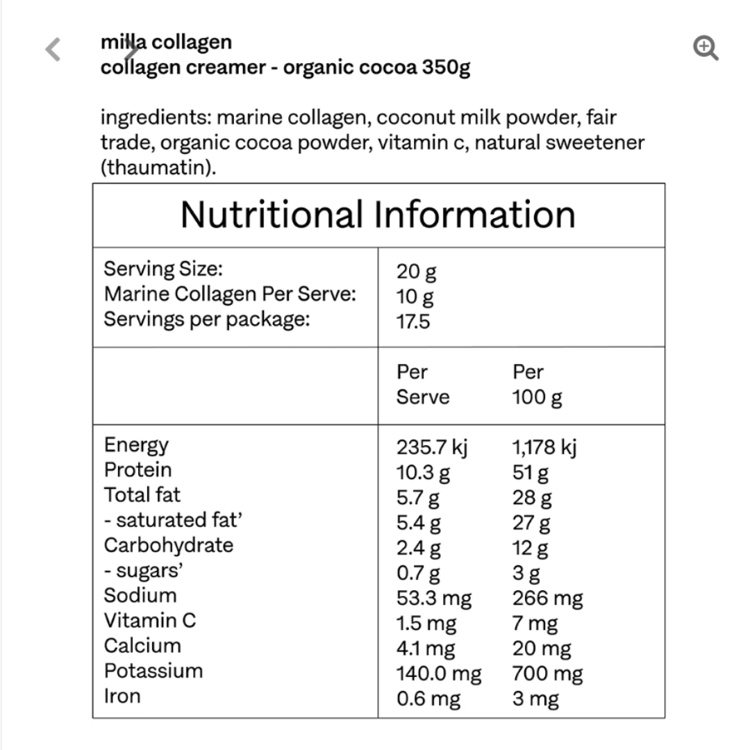 Milla Collagen Coffee & Creamers