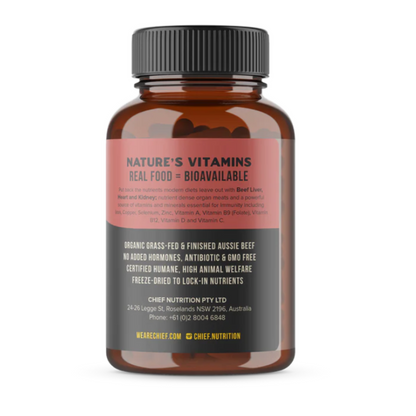 Chief Nutrition Organic Beef Liver, Heart & Kidney Immunity Boost