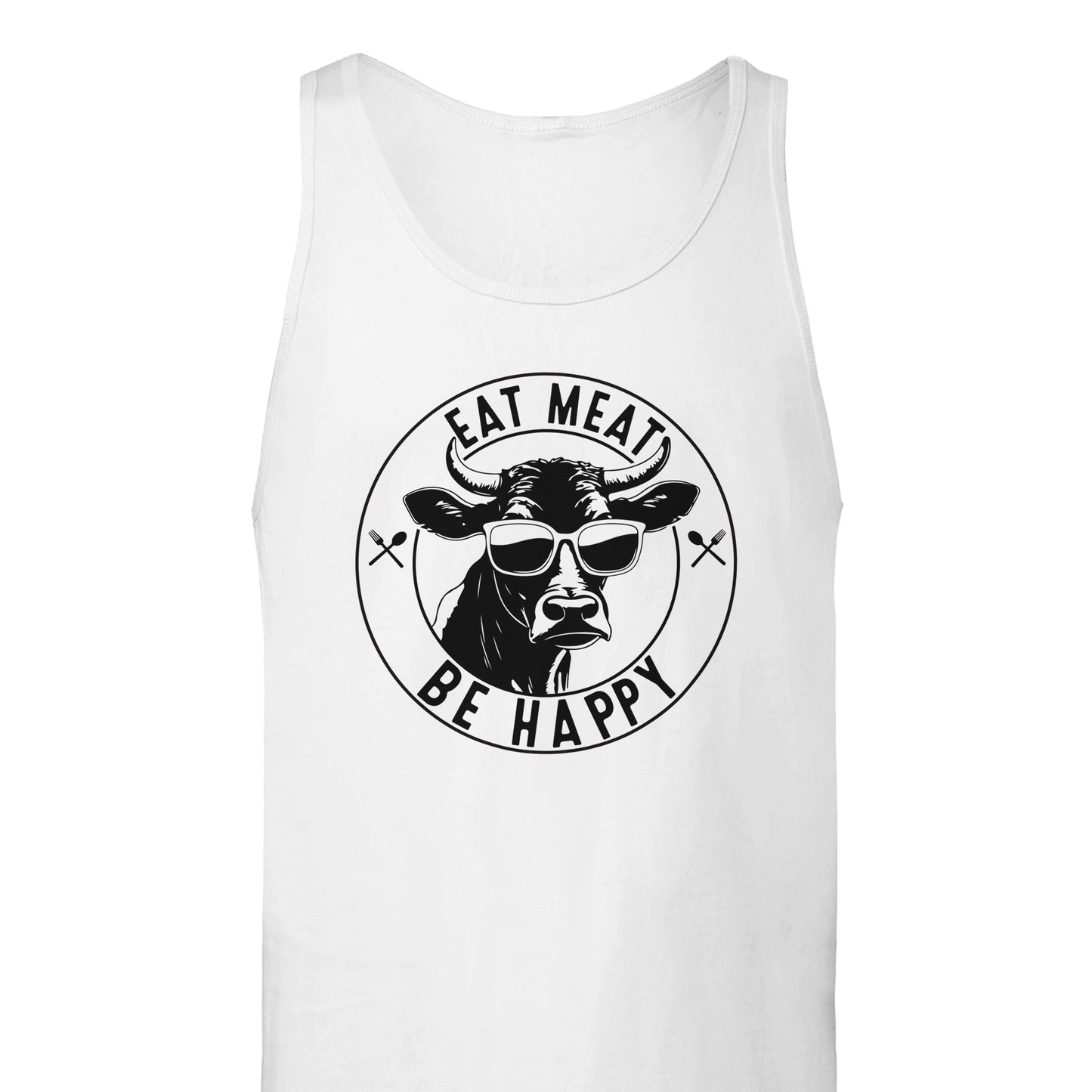 Eat Meat, Be Happy Premium Unisex Tank Top