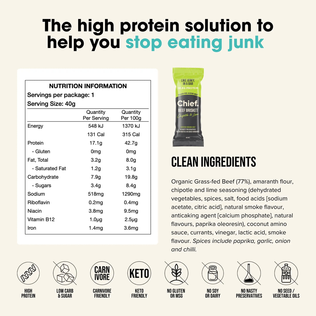 Chief. Nutrition Beef Bars