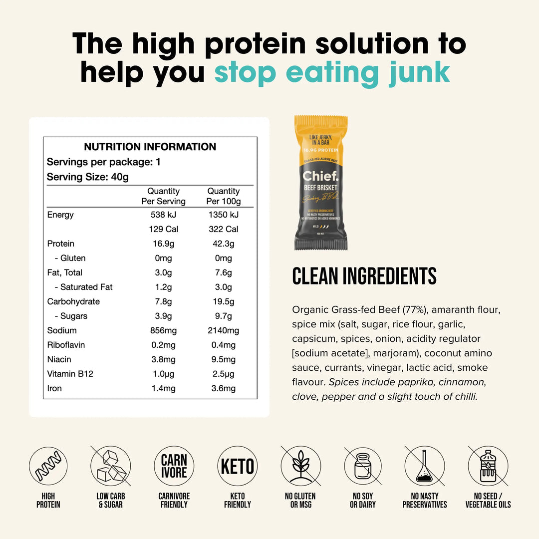 Chief. Nutrition Beef Bars